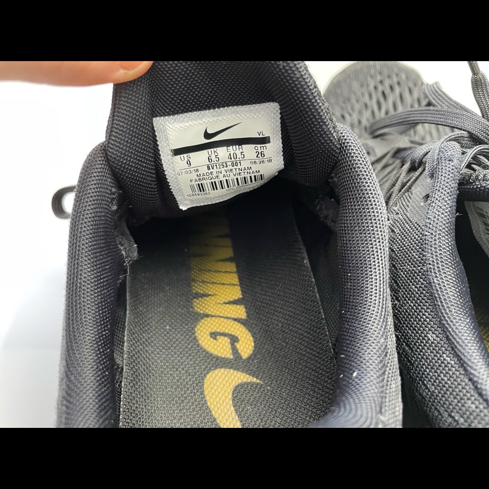 Nike Women’s Zoom Winflo 5 BV1253-001 Black Gold Running Shoes Lace Up Size 9 - Picture 7 of 8